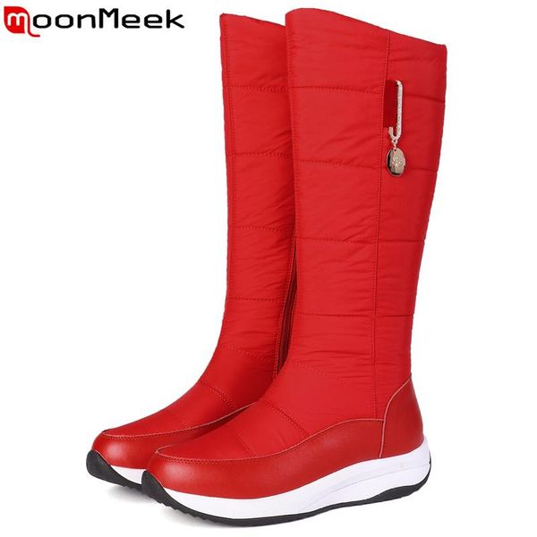 boots genuine leather winter women round toe zip keep warm snow flat platform shoes mid calf big size 34-43, Black
boots genuine leather winter women round toe zip keep warm snow flat platform shoes mid calf big size 34-43, Black