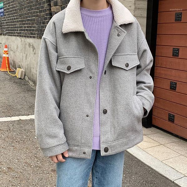 winter short woolen coat men's warm fashion retro casual fur collar woolen coat men streetwear loose korean jacket mens1, Black
winter short woolen coat men's warm fashion retro casual fur collar woolen coat men streetwear loose korean jacket mens1, Black