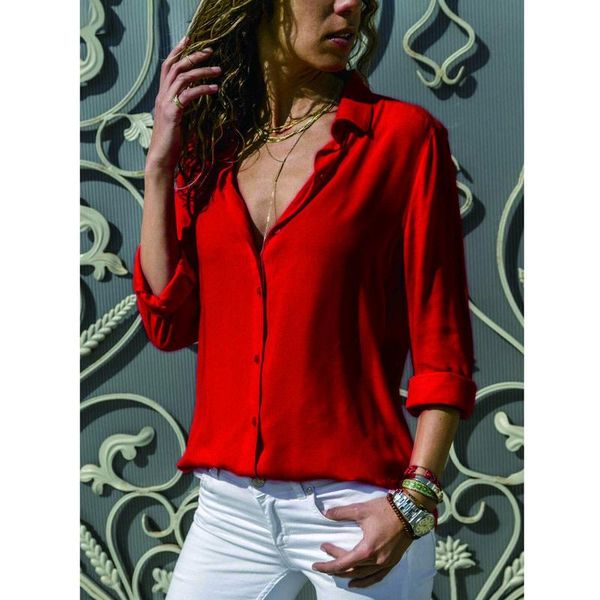 women's blouses & shirts plus size women 2021 autumn elegant long sleeve solid v-neck chiffon blouse female work wear office, White
women's blouses & shirts plus size women 2021 autumn elegant long sleeve solid v-neck chiffon blouse female work wear office, White