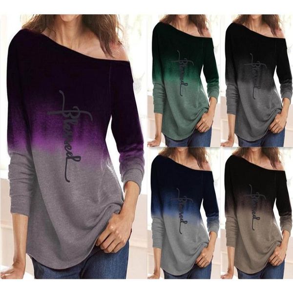 women's autumn casual one shoulder long sleeve t-shirt letters printing loose long pullover shirt, White
women's autumn casual one shoulder long sleeve t-shirt letters printing loose long pullover shirt, White