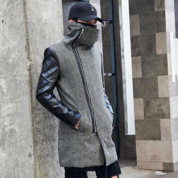 men winter warm wool long trench coat leather patchwork turtleneck jackets mens korean style slim fit long coat abrigo hombre1, Tan;black
men winter warm wool long trench coat leather patchwork turtleneck jackets mens korean style slim fit long coat abrigo hombre1, Tan;black