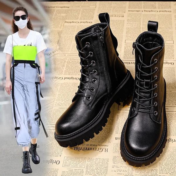 boots lace up ankle fashion round toe autumn solid color square heel knight zapatillas mujer 2021 1, Black
boots lace up ankle fashion round toe autumn solid color square heel knight zapatillas mujer 2021 1, Black