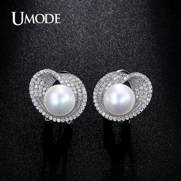 umode 10mm simulated pearl cz cubic zirconia white gold color french clip stud earrings for women boucles d'oreilles ue0189b 210202, Golden;silver
umode 10mm simulated pearl cz cubic zirconia white gold color french clip stud earrings for women boucles d'oreilles ue0189b 210202, Golden;silver