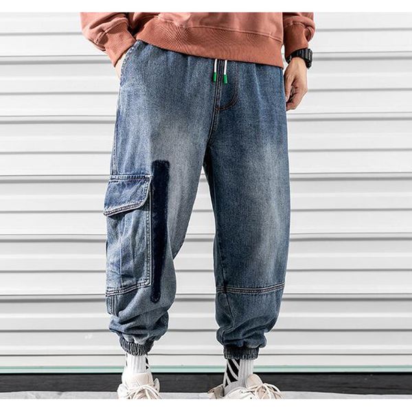 2021 men's athletic hip hop, cargo breezy pants, floppy big tall, relaxed ribbon denim pants. k5qb, Blue
2021 men's athletic hip hop, cargo breezy pants, floppy big tall, relaxed ribbon denim pants. k5qb, Blue