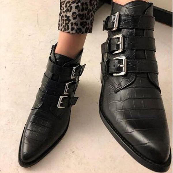 boots autumn winter pu leather women ankle mid heels vintage ladies shoes pointed toe buckle strap punk black
boots autumn winter pu leather women ankle mid heels vintage ladies shoes pointed toe buckle strap punk black