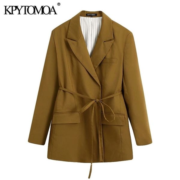 kpytomoa women fashion with belt oversized blazers coat vintage long sleeve pockets loose female outerwear chic 201114, White;black
kpytomoa women fashion with belt oversized blazers coat vintage long sleeve pockets loose female outerwear chic 201114, White;black