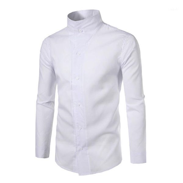 2020 fashion male shirt long-sleeves personality stand collar solid color mens dress shirts slim men shirt1, White;black
2020 fashion male shirt long-sleeves personality stand collar solid color mens dress shirts slim men shirt1, White;black