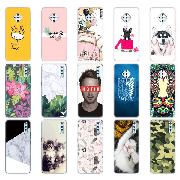 for phone case on vivo v17 neo v 17 v17neo vivov17 cover silicon soft tpu back 6.38 inch shell cat dog cartoon cute