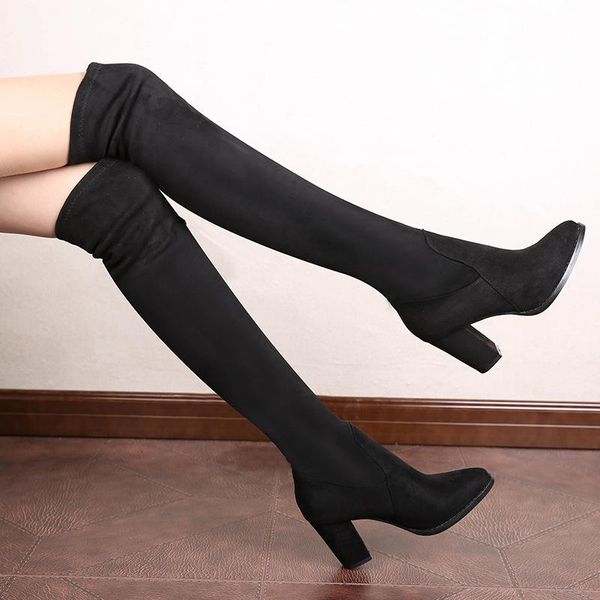 boots thigh high over the knee heels for women long female suede heel winter shoes botas mujer, Black
boots thigh high over the knee heels for women long female suede heel winter shoes botas mujer, Black