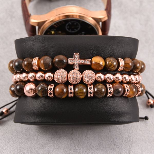 luxury vintage 3pcs/set adjustable gold plated copper bead beaded strands cz balls cross tiger eye stone men's braiding bracelet set, Black
luxury vintage 3pcs/set adjustable gold plated copper bead beaded strands cz balls cross tiger eye stone men's braiding bracelet set, Black