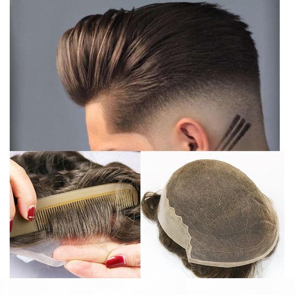 french lace with skin poly men toupee lace front men wig replacement system human hair hairpieces breathable toupee for men, Black
french lace with skin poly men toupee lace front men wig replacement system human hair hairpieces breathable toupee for men, Black