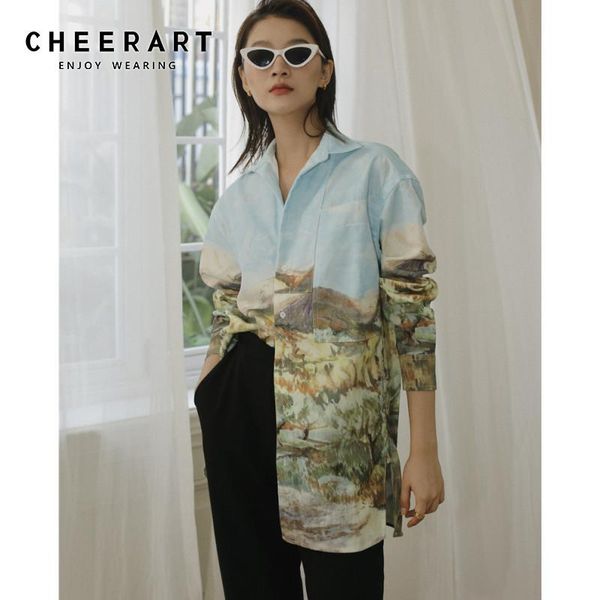 women's blouses & shirts cheerart oil painting fall 2021 women long sleeve button up collar designer shirt big print blouse fashion clo, White
women's blouses & shirts cheerart oil painting fall 2021 women long sleeve button up collar designer shirt big print blouse fashion clo, White