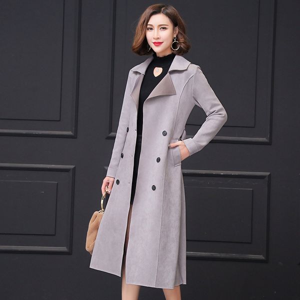 fur 2021 new deer mid-length trench and double-breasted fashion thin coat 6f6n, Tan;black 
fur 2021 new deer mid-length trench and double-breasted fashion thin coat 6f6n, Tan;black