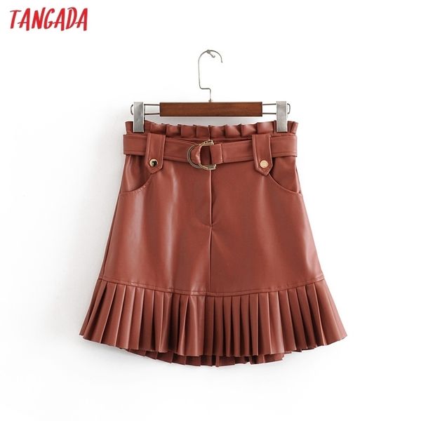 tangada women pleated skirts faux leather faldas mujer with belt female elgant mini skirt ladies 3h37 y200326, Black
tangada women pleated skirts faux leather faldas mujer with belt female elgant mini skirt ladies 3h37 y200326, Black