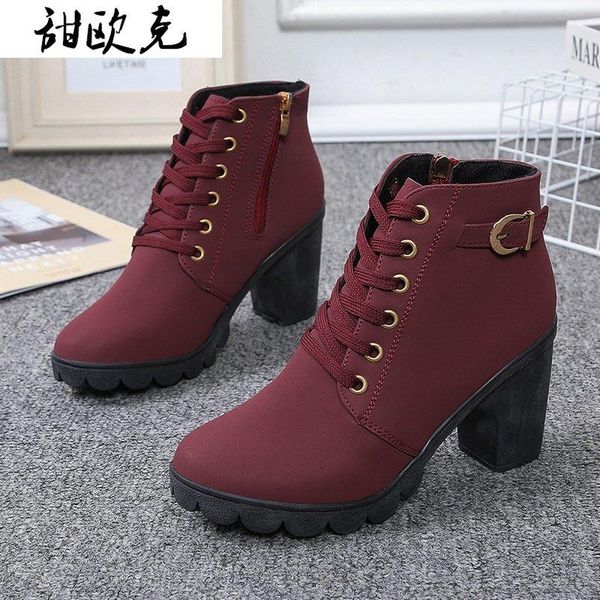 autumn boots women fashion high heel lace up ankle boots ladies buckle platform shoes winter boot women leather solid, Black
autumn boots women fashion high heel lace up ankle boots ladies buckle platform shoes winter boot women leather solid, Black