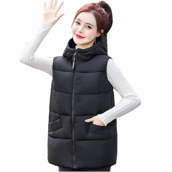 2020 oversize sleeveless padded coat women autumn winter down cotton vest jacket thicken hooded waistcoat plus size -6xl kw3631, Black
2020 oversize sleeveless padded coat women autumn winter down cotton vest jacket thicken hooded waistcoat plus size -6xl kw3631, Black