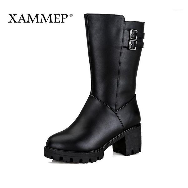 boots women genuine leather winter shoes natural wool brand mid calf with platform xammep1, Black
boots women genuine leather winter shoes natural wool brand mid calf with platform xammep1, Black
