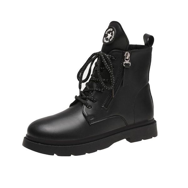 boots pu leather solid women rubber female ankle shallow lace up spring and autumn flat, Black
boots pu leather solid women rubber female ankle shallow lace up spring and autumn flat, Black