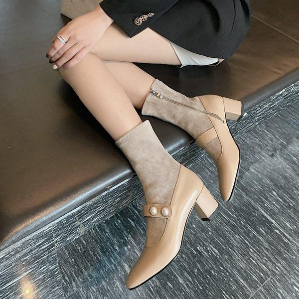 boots mnixuan fashion winter socks shoes 2021 women genuine leather square toe block high heel mid-calf pearls big size 42, Black
boots mnixuan fashion winter socks shoes 2021 women genuine leather square toe block high heel mid-calf pearls big size 42, Black