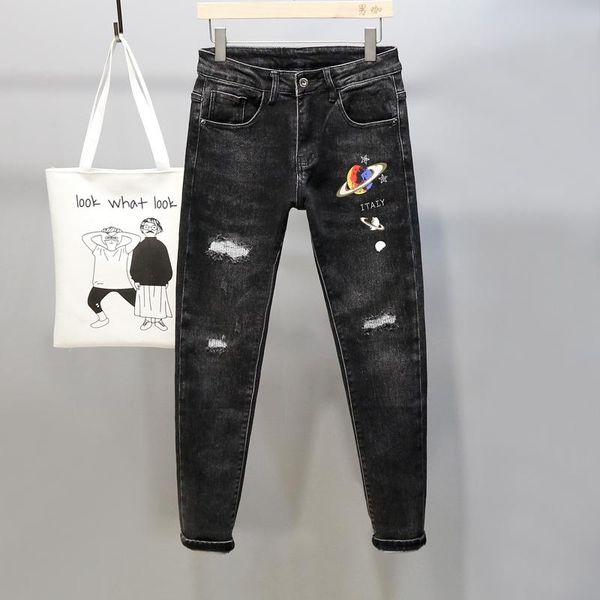 wb10370 fashion men's jeans 2020 runway european design party style men's clothing, Blue
wb10370 fashion men's jeans 2020 runway european design party style men's clothing, Blue