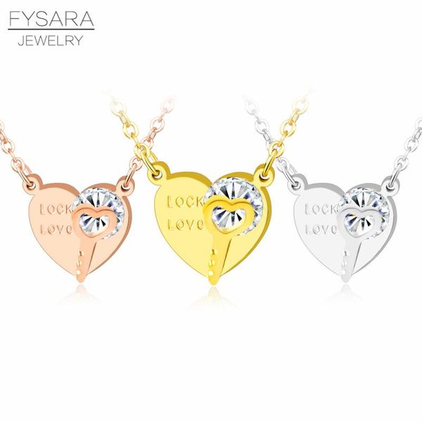 fysara lock love key heart necklace for women stainless steel crystals chain choker necklaces boho rose gold color jewelry bbyvbx, Black
fysara lock love key heart necklace for women stainless steel crystals chain choker necklaces boho rose gold color jewelry bbyvbx, Black