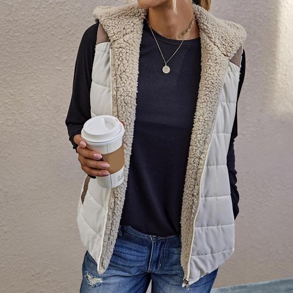 women's vests women winter sleeveless reversible vest hoodie faux fleece waistcoat outerwear, Black;white
women's vests women winter sleeveless reversible vest hoodie faux fleece waistcoat outerwear, Black;white