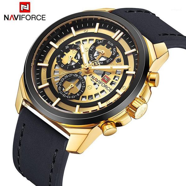 wristwatches naviforce gold men sport watches men's quartz clock army leather wrist watch date relogio masculino 20211, Slivery;brown
wristwatches naviforce gold men sport watches men's quartz clock army leather wrist watch date relogio masculino 20211, Slivery;brown
