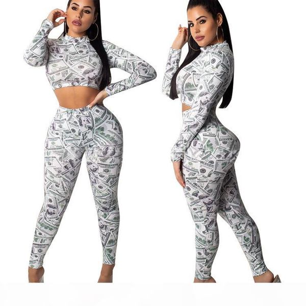 style europe america classic dollar bill printing woman two piece set survetement femme conjuntos de pantalones de dos piezas de mujer, White
style europe america classic dollar bill printing woman two piece set survetement femme conjuntos de pantalones de dos piezas de mujer, White
