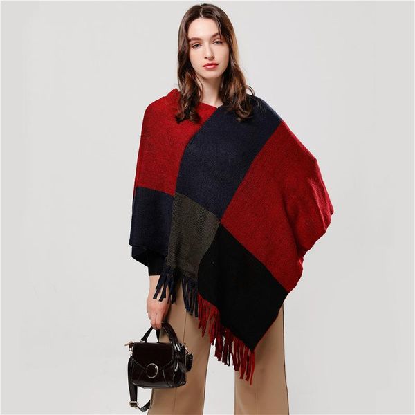 2020 women scarf fashion winter cashmere-like thick warm lady poncho and caps knitted blanket plaid stoles, Blue;gray
2020 women scarf fashion winter cashmere-like thick warm lady poncho and caps knitted blanket plaid stoles, Blue;gray