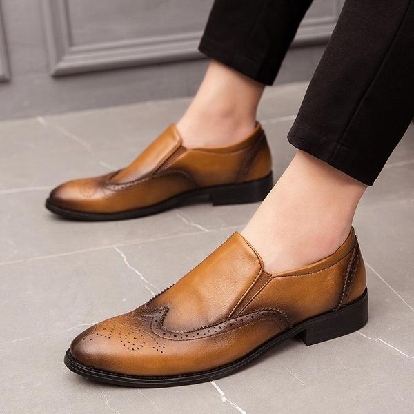 yomior slip-on brogue shoes breathable men casual formal dress shoes wedge business british wedding barber loafers big size, Black
yomior slip-on brogue shoes breathable men casual formal dress shoes wedge business british wedding barber loafers big size, Black