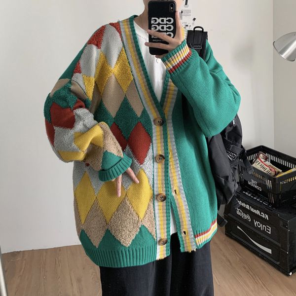 winter plaid cardigan men's warm fashion casual knitted sweater coat men streetwear loose knitting sweaters jacket mens clothes, White;black
winter plaid cardigan men's warm fashion casual knitted sweater coat men streetwear loose knitting sweaters jacket mens clothes, White;black