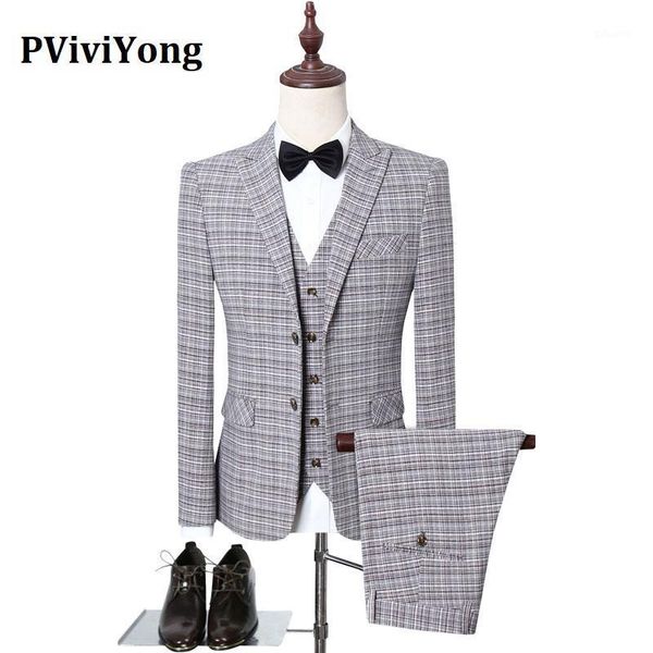 pviviyong brand 2020 korea suit men wedding grid business suit three-piece (jackets + vest + pants) sjt1041, White;black
pviviyong brand 2020 korea suit men wedding grid business suit three-piece (jackets + vest + pants) sjt1041, White;black