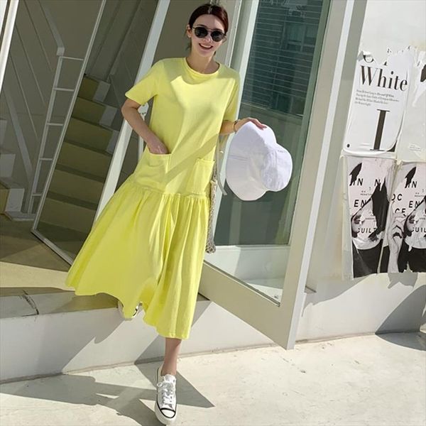2019 new summer short sleeved dress female solid color cotton dress women korean style pluz size women clothing, Black;gray
2019 new summer short sleeved dress female solid color cotton dress women korean style pluz size women clothing, Black;gray