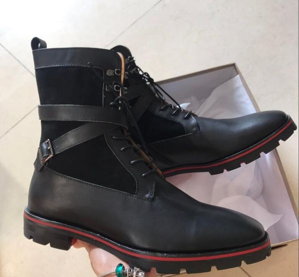 leisure leather flats shoes red bottom ankle booties loafers luxurious moccasin tire rubber soles genuine leather with buckle, Black
leisure leather flats shoes red bottom ankle booties loafers luxurious moccasin tire rubber soles genuine leather with buckle, Black