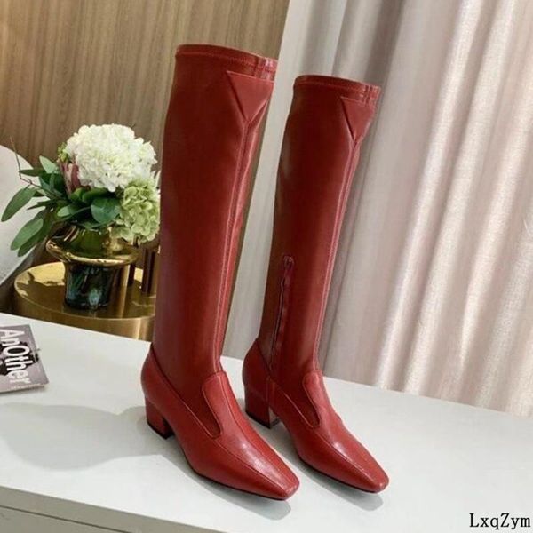 luxury red long riding boots women genuine leather knee high boots kitten heel square toe side zipper brand t show, Black
luxury red long riding boots women genuine leather knee high boots kitten heel square toe side zipper brand t show, Black