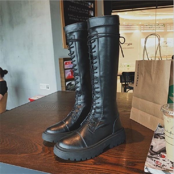 women genuine leather knee-high equestrian boots internal celebrity lady cross-tied motorcycle botas ladies army long boots 1911 y200723, Black
women genuine leather knee-high equestrian boots internal celebrity lady cross-tied motorcycle botas ladies army long boots 1911 y200723, Black
