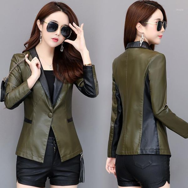 new slim women blazer spring autumn leather coat female one button suit leather jacket plus size 4xl swredmi1, Black
new slim women blazer spring autumn leather coat female one button suit leather jacket plus size 4xl swredmi1, Black