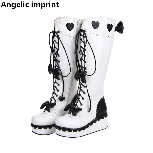 angelic imprint mori girl women motorcycle boots lady high wedges heels lolita shoes woman princess dress pumps bowtie lace-up, Black
angelic imprint mori girl women motorcycle boots lady high wedges heels lolita shoes woman princess dress pumps bowtie lace-up, Black