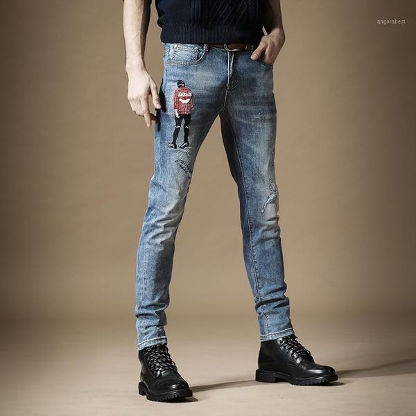 new fashion male tide men's slim embroidery summer thin jeans holes casual korean pants trousers1, Blue
new fashion male tide men's slim embroidery summer thin jeans holes casual korean pants trousers1, Blue