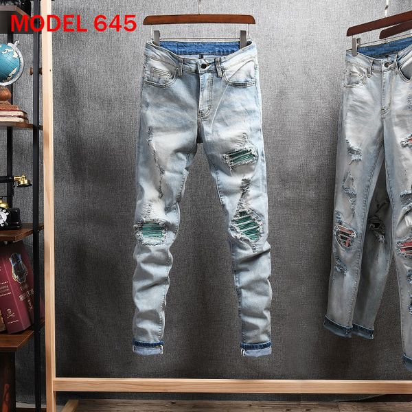 2021 new fashion streetwear men jeans elastic cotton slim denim ripped punk pants patches designer stretch hip hop trousers alg, Blue
2021 new fashion streetwear men jeans elastic cotton slim denim ripped punk pants patches designer stretch hip hop trousers alg, Blue