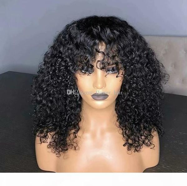 afro kinky curly silk base lace front wigs glueless full lace wig silk virgin brazilian human hair wig with bangs, Black;brown
afro kinky curly silk base lace front wigs glueless full lace wig silk virgin brazilian human hair wig with bangs, Black;brown