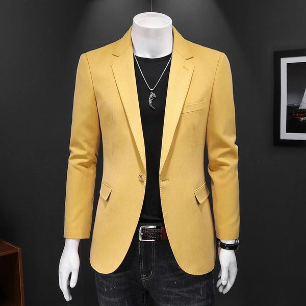 men's suits & blazers slim fit men yellow blazer jacket 2021 arrival stylish chaqueta hombre casual 5xl big size luxury blaser masculin, White;black
men's suits & blazers slim fit men yellow blazer jacket 2021 arrival stylish chaqueta hombre casual 5xl big size luxury blaser masculin, White;black