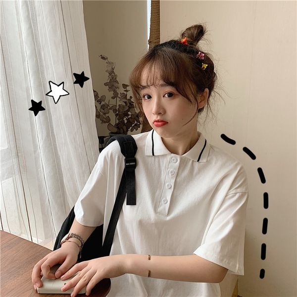 w8vcs female crab with cotton coat t-shirt korean polo collar 2020 new short sleeve wubi student versatile t-shirt women's loose xief, White
w8vcs female crab with cotton coat t-shirt korean polo collar 2020 new short sleeve wubi student versatile t-shirt women's loose xief, White