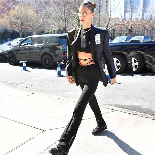 harajuku high waist thin bandage straight pants female long trousers skinny casual party pants streetwear, Black;white
harajuku high waist thin bandage straight pants female long trousers skinny casual party pants streetwear, Black;white