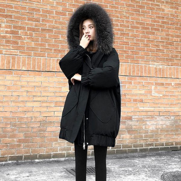 2020 new winter women korean big natural fur collar white duck down jacket lady thick warm coat hooded long oversize parkas s1311, Black
2020 new winter women korean big natural fur collar white duck down jacket lady thick warm coat hooded long oversize parkas s1311, Black