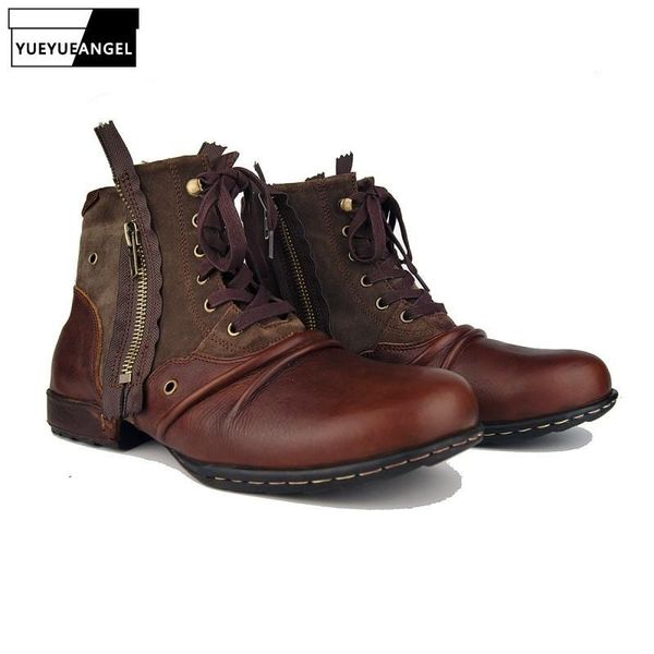 new zipper boots man genuine leather fashion working shoes man 2020 retro autumn winter lace up round toe boots, Black
new zipper boots man genuine leather fashion working shoes man 2020 retro autumn winter lace up round toe boots, Black