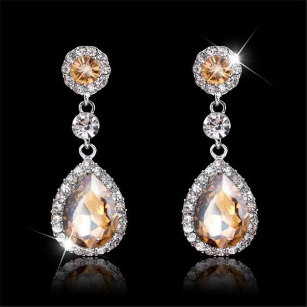 temperament water drop earrings geometric crystal charming earrings for women's wedding jewelry gift, Silver
temperament water drop earrings geometric crystal charming earrings for women's wedding jewelry gift, Silver