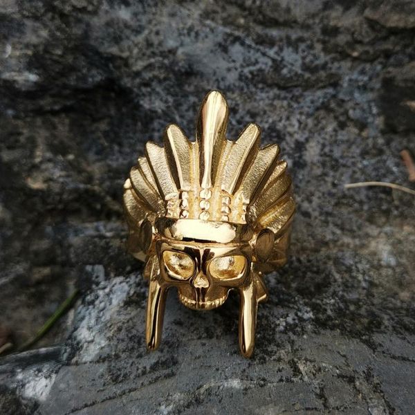cluster rings gold color 316l stainless steel african tribal chief chieftain skull mens womens fashion punk biker jewelry, Golden;silver
cluster rings gold color 316l stainless steel african tribal chief chieftain skull mens womens fashion punk biker jewelry, Golden;silver