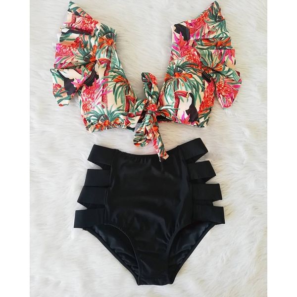 floral ruffled hem bikini set women flora v-neck high-waisted two piece swimsuit girl beach bathing suit swimwear biquinis t200114, White;black
floral ruffled hem bikini set women flora v-neck high-waisted two piece swimsuit girl beach bathing suit swimwear biquinis t200114, White;black