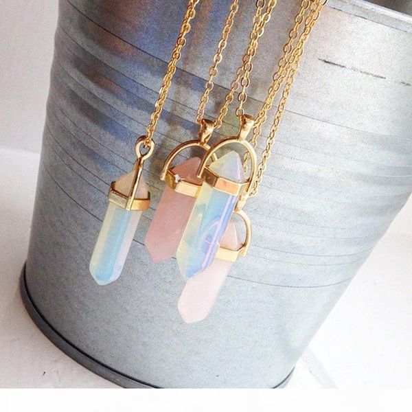 fashion hexagonal column quartz necklaces pendants gold chain natural stone crystal pendant necklace for women jewelry, Silver
fashion hexagonal column quartz necklaces pendants gold chain natural stone crystal pendant necklace for women jewelry, Silver
